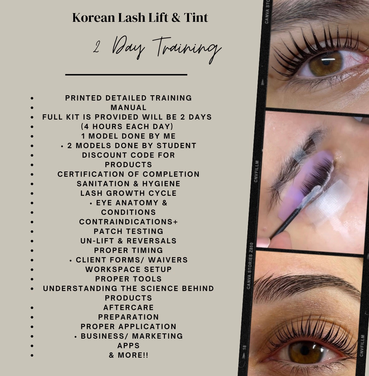 Korean Lash Lift Mastery 2 Day Training